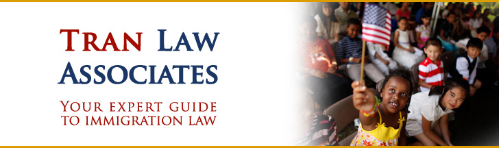 Header Photo For Our Criminal Immigration Lawyer Showing Children With An American Flag - Tran Law Associates